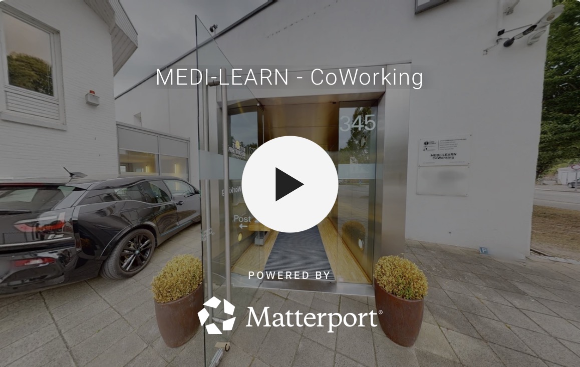 Eingang des CoWorking am Schulensee – Vorschau des Matterport-Rundgangs